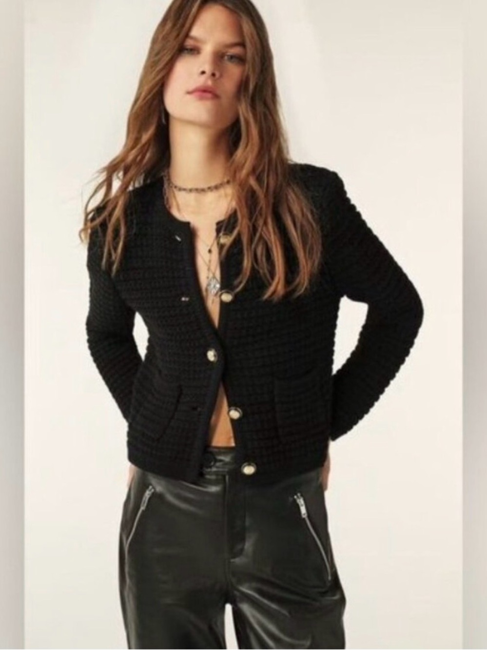 Ever New Black Knit Sweater with Gold Accent❤️❤️❤️ - Picture 3 of 8